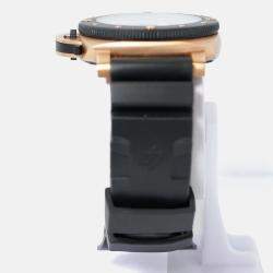 Pre Owned Panerai Submersible PAM02070 Automatic Black 18k Rose Gold Men's Wristwatch 44 mm