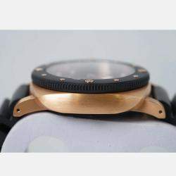 Pre Owned Panerai Submersible PAM02070 Automatic Black 18k Rose Gold Men's Wristwatch 44 mm
