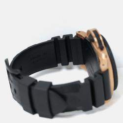 Pre Owned Panerai Submersible PAM02070 Automatic Black 18k Rose Gold Men's Wristwatch 44 mm