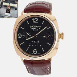 Pre Owned Panerai Radiomir PAM00273 Automatic Black 18K Rose Gold Men’s Wristwatch 45 mm