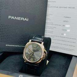 Pre Owned Panerai Luminor Due PAM00675 Automatic Gray 18k Rose Gold Men's Wristwatch 45 mm