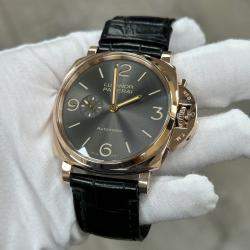Pre Owned Panerai Luminor Due PAM00675 Automatic Gray 18k Rose Gold Men's Wristwatch 45 mm