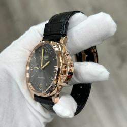 Pre Owned Panerai Luminor Due PAM00675 Automatic Gray 18k Rose Gold Men's Wristwatch 45 mm
