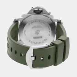 Pre Owned Pre-Owned Panerai Luminor Marina Verde Smeraldo eSteel PAM 1356 Automatic Green Stainless Steel Men's Wristwatch 44 mm