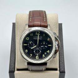 Pre Owned Panerai Luminor Chronograph PAM00072 Automatic Black Titanium Men's Wristwatch 40mm