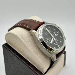 Pre Owned Panerai Luminor Chronograph PAM00072 Automatic Black Titanium Men's Wristwatch 40mm