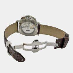 Pre Owned Panerai Luminor Chronograph PAM00072 Automatic Black Titanium Men's Wristwatch 40mm