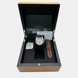 Pre Owned Panerai Luminor Quaranta PAM01271 Automatic White Stainless Steel Men's Wristwatch 40mm