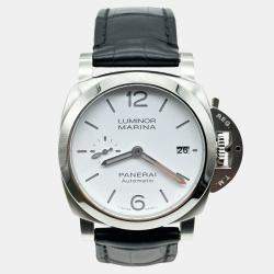 Pre Owned Panerai Luminor Quaranta PAM01271 Automatic White Stainless Steel Men's Wristwatch 40mm
