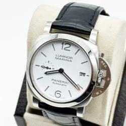 Pre Owned Panerai Luminor Quaranta PAM01271 Automatic White Stainless Steel Men's Wristwatch 40mm