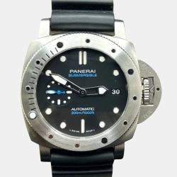 Pre Owned Panerai Luminor Submersible PAM00973 Automatic Black Stainless Steel Men's Wristwatch 42 mm