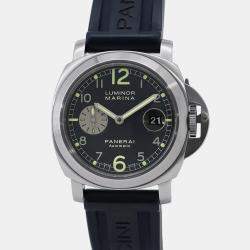 Pre Owned Panerai Luminor Marina PAM00086 Automatic Grey Stainless Steel Men's Wristwatch 44 mm
