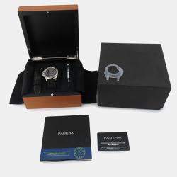 Pre Owned Panerai Luminor PAM00796 Manual Winding Black Stainless Steel Men's Wristwatch 44 mm