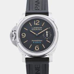Pre Owned Panerai Luminor PAM00796 Manual Winding Black Stainless Steel Men's Wristwatch 44 mm