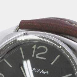 Pre Owned Panerai Radiomir PAM00753 Manual Black Stainless Steel Leather Men’s Wristwatch 45 mm