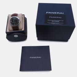 Pre Owned Panerai Radiomir PAM00753 Manual Black Stainless Steel Leather Men’s Wristwatch 45 mm