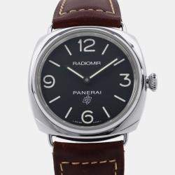 Pre Owned Panerai Radiomir PAM00753 Manual Black Stainless Steel Leather Men’s Wristwatch 45 mm