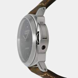 Pre Owned Panerai Luminor Base 8 Days PAM00914 Manual Winding Black Stainless Steel Men's Wristwatch 44 mm