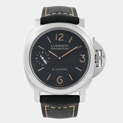 Pre Owned Panerai Luminor Base 8 Days PAM00915 Manual Winding Black Stainless Steel Men's Wristwatch 44 mm