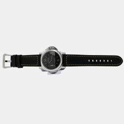 Pre Owned Panerai Luminor Base 8 Days PAM00915 Manual Winding Black Stainless Steel Men's Wristwatch 44 mm