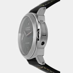 Pre Owned Panerai Luminor Base 8 Days PAM00915 Manual Winding Black Stainless Steel Men's Wristwatch 44 mm