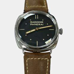 Pre Owned Panerai Radiomir PAM00425 Manual Winding Black Dial Stainless Steel Men's Wristwatch 47 mm