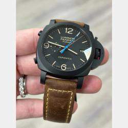 Pre Owned Panerai Luminor 1950 PAM00580 Automatic Black Dial Ceramic Men's Wristwatch 44 mm