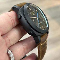 Pre Owned Panerai Luminor 1950 PAM00580 Automatic Black Dial Ceramic Men's Wristwatch 44 mm
