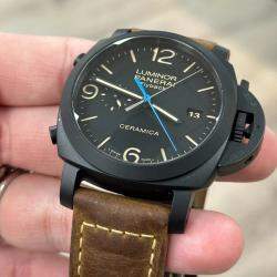Pre Owned Panerai Luminor 1950 PAM00580 Automatic Black Dial Ceramic Men's Wristwatch 44 mm