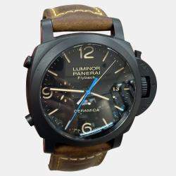 Pre Owned Panerai Luminor 1950 PAM00580 Automatic Black Dial Ceramic Men's Wristwatch 44 mm