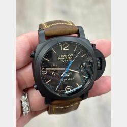 Pre Owned Panerai Luminor 1950 PAM00580 Automatic Black Dial Ceramic Men's Wristwatch 44 mm