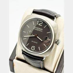 Pre Owned Panerai Radiomir PAM00346 Manual Winding Brown Dial Titanium Men's Wristwatch 45 mm