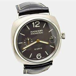 Pre Owned Panerai Radiomir PAM00346 Manual Winding Brown Dial Titanium Men's Wristwatch 45 mm