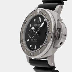 Pre Owned ساعة يد رجالية بانيراي سوميرسيبل مايك هورن إصدار مستخدمة PAM 984 أوتوماتيك ستانلس ستيل أسود 47 ملم