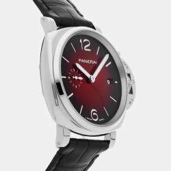 مملوكة مسبقًا Pre-Owned Panerai Luminor Due PAM 1424 Red Manual Winding Stainless Steel Men's Wristwatch 42 mm