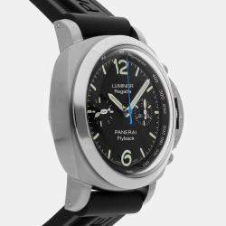 Pre Owned ساعة يد رجالية بانيراي لومينور 1950 فلاي باك ريجاتا PAM 253 مستخدمة، 44 ملم