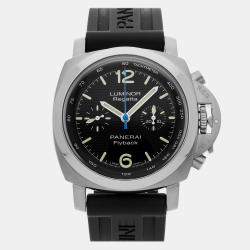 Pre Owned ساعة يد رجالية بانيراي لومينور 1950 فلاي باك ريجاتا PAM 253 مستخدمة، 44 ملم