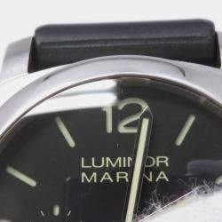 مملوكة مسبقًا Panerai Luminor Marina PAM00312 Automatic Black Stainless Steel Men's Wristwatch 44 mm
