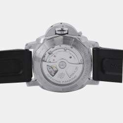 مملوكة مسبقًا Panerai Luminor Marina PAM00312 Automatic Black Stainless Steel Men's Wristwatch 44 mm