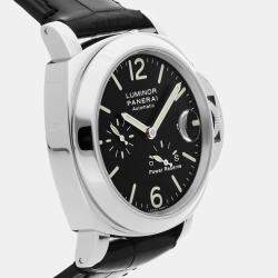 مملوكة مسبقًا Pre-Owned Panerai Luminor Power Reserve PAM 90 Black Automatic Stainless Steel Men's Wristwatch 44 MM
