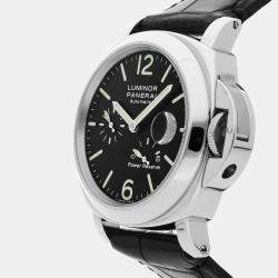 مملوكة مسبقًا Pre-Owned Panerai Luminor Power Reserve PAM 90 Black Automatic Stainless Steel Men's Wristwatch 44 MM