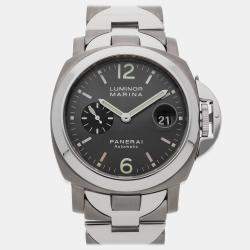 Pre Owned Pre-Owned Panerai Luminor Marina "After the Sunset" PAM 91 Grey Automatic Titanium Stainless Steel Men's Wristwatch 44 MM