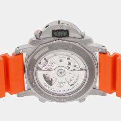 Pre Owned Pre-Owned Panerai Luminor Flyback Regatta PAM 1299 Green Automatic Titanium Men's Wristwatch 47 MM