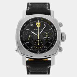 Pre Owned Pre-Owned Panerai Ferrari Scuderia Rattrapante FER00010 Black Automatic Stainless Steel  Men's Wristwatch 45 MM
