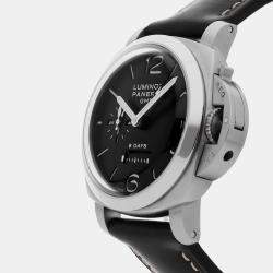 Pre Owned Panerai Luminor PAM 233 Manual Winding Black Dial Stainless Steel Men's Wristwatch 44mm