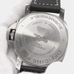 Pre Owned ساعة يد رجالية بانيراي لومينور PAM01305 أوتوماتيك تيتانيوم أسود 47 ملم