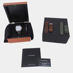 مملوكة مسبقًا Panerai Luminor Marina PAM 01314 White Stainless Steel Automatic Men's Wristwatch 44 mm
