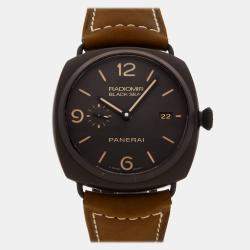 Pre Owned Pre-Owned Panerai Radiomir Black Seal PAM 505 Brown Automatic Composite Men's Wristwatch 45 MM