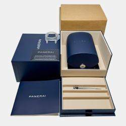 Pre Owned Pre-Owned Panerai Luminor Destro Otto Giorni PAM 1655 Black Manual Winding Stainless Steel Men's Wristwatch 44 MM