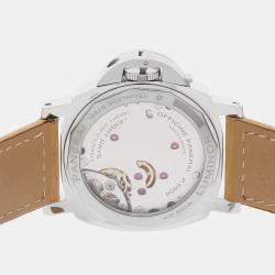 Pre Owned Pre-Owned Panerai Luminor Destro Otto Giorni PAM 1655 Black Manual Winding Stainless Steel Men's Wristwatch 44 MM